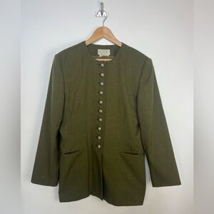 Vintage Gilmor Olive Green Button-Front Jacket Women’s‎ 14 80s